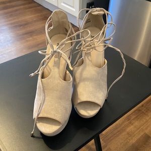 JustFab Suede Chunky Heel